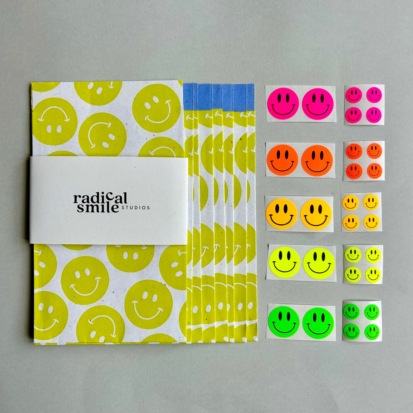 Goodie Bag Set Smiley - lime, 2 Größen