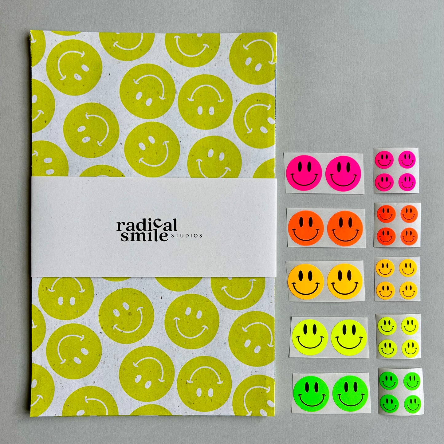 Goodie Bag Set Smiley - lime, 2 Größen