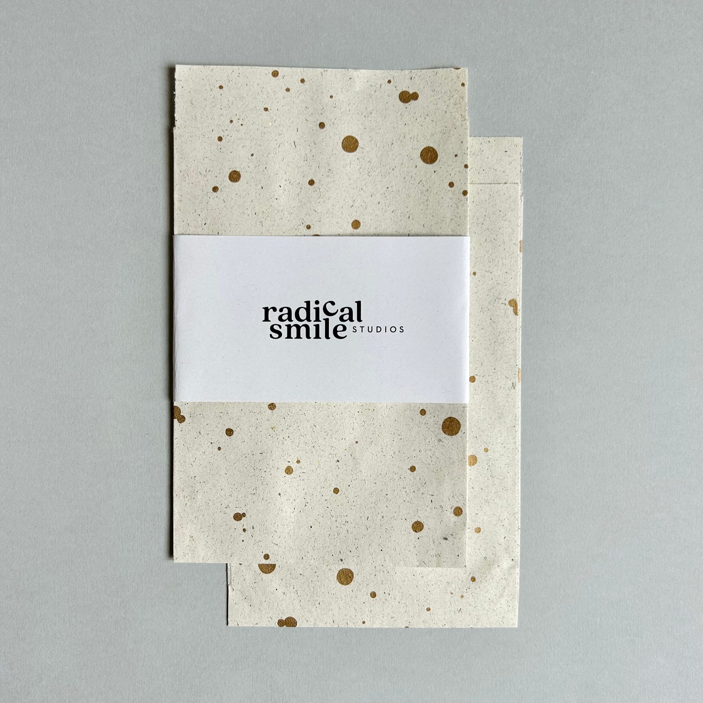 Flatbags - Graspapier, goldene Punkte, diverse Größen