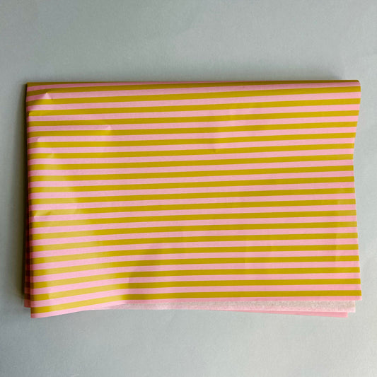Seidenpapier - Streifen, rosa/ocker